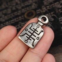 Handmade vintage craftsmanship White Lima copper play counting card pendant accessories play Buddha beads card side hanging