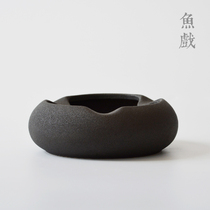 Fish opera creative modern coarse ceramic ashtray office coffee table living room large personality retro European simplicity