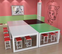 Primary school children Single Double color desk art painting calligraphy counseling training table computer office writing table