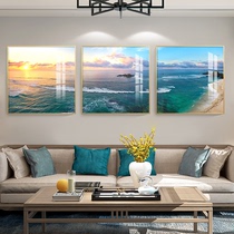 Seaview living room decorative painting modern simple tripto bedroom dining room mural wall clock frameless romantic beach