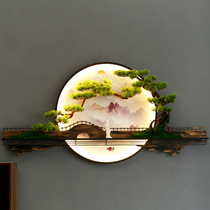 New Chinese wall decoration pendant sofa round background wall decoration foot bath shop tea room simulation welcome pine wall hanging