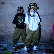Dance hall Childrens hip-hop hip-hop performance clothes Loose boys suits Girls hiphop catwalk performance tide clothes