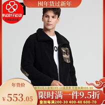 Wolf claw official flagship store mens cashmere coat 2021 Winter New Slash fleece black top