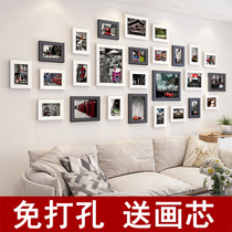 Creative personality living room photo wall decoration non-perforated background wall Photo Wall photo album photo frame hanging wall stickers combination