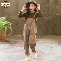 Girls Strap Pants Set Spring and Autumn Dress Mid-Big Girl Children Boy Pants Two Piece Set 5-11 years old