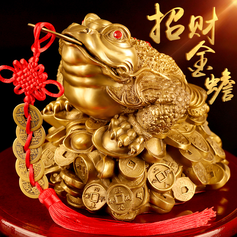 Brass Kaiguang Golden Bug Recruitment and Gift Arrangement in the Opening Living Room of Tripod Golden Cicada Office Fengshui Shop