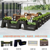 Outdoor Flower Case City Landscape Guard Rail Flower Beds Portfolio Sales Department Milk Tea Shop Iron Art Fencing Partition Flower Groove Customisation