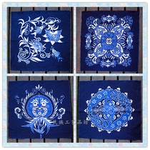 Miao Batik canvas art Guizhou characteristic crafts Batik cloth wall painting handmade DIY tea bar bed and breakfast decoration