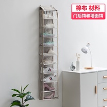 Japanese fabric wall-mounted door transparent fully enclosed dust-proof shoes storage hanging bag artifact shoe hanging bag dust bag