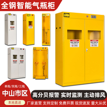 Zhongshan All Steel Explosion-proof Gas Cylinder Cabinet Laboratory Double Bottle Hazardous Gas Storage Cabinet Chemical Safety Alarm Storage Cabinet