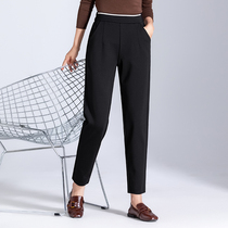 High-waisted casual straight pants middle-aged and elderly mother base elastic elastic pants spring and autumn clothing 2021 new womens pants