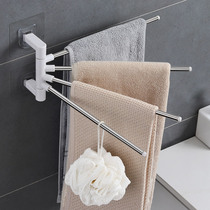 Towel rack non-perforated toilet towel bar bathroom hanger rotatable suction cup kitchen rag storage shelf