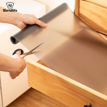 Japanese cropped kitchen cabinet mat waterproof moisture-proof antibacterial wardrobe mat insole insole non-slip transparent drawer mat paper