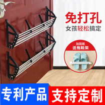 Behind the door shoe rack punch-free wall-mounted anti-theft door nail-free slipper rack Household multi-layer simple shoe cabinet storage artifact