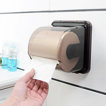 Toilet toilet tissue box free punch creative roll paper holder suction cup wall-mounted paper tube toilet paper box household waterproof