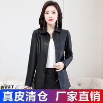 Haining leather small leather clothes womens short 2021 spring and autumn new Korean sheepskin jacket large size slim jacket trend