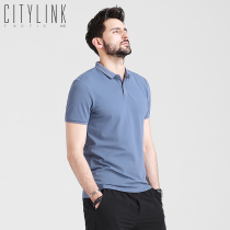 polo shirt mens short-sleeved summer new slim-fit collar Paul embroidery solid color lead top lapel mens t-shirt