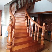 One step stair home indoor attic duplex leap layer l retro European series log arc whole ladder straight ladder