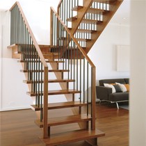 One-step staircase home indoor attic duplex layer loft simple modern series American red oak log whole ladder