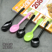 Disposable spoon plastic soup transparent spoon yellow tableware thickened dessert rice spoon