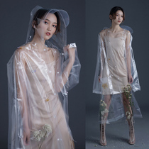 Fashion transparent raincoat long full body rainstorm electric car poncho male adult raincoat battery car single women