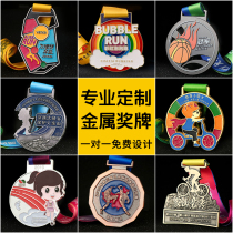 Metal medal custom school games Marathon hiking competition Commemorative medal Gold medal custom creative listing