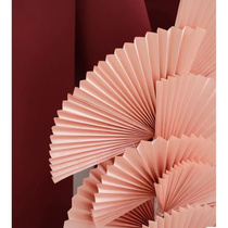 Macaron pink fan birthday arrangement opening flower basketball decoration decoration folding fan wedding