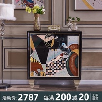 Modern simple neoclassical light luxury wind Small apartment living room Household door storage entrance Shoe cabinet Partition decorative cabinet