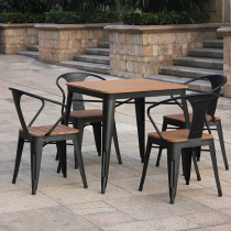 Modern simple leisure cafe Outdoor table and chair combination Open-air balcony small table and chair courtyard WPC outdoor table and chair