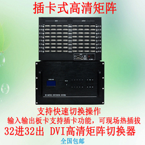 DVI matrix 32 in 32 out HD audio and video synchronous conference matrix switcher host with IP network port control