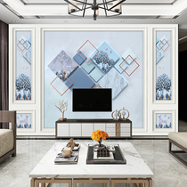 8d bamboo wood fiber living room TV background wall integrated wallboard Nordic elk modern minimalist film and television Wall wallboard