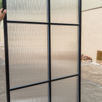 Striped glass partition corrugated wave art glass narrow frame porch tempered process bathroom screen customization