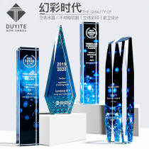 Magic cube Crystal trophy custom lettering Creative color printing Marble Honor medal award souvenir production