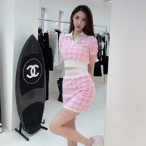(Correct version)AW king T-shirt 2021 summer new plaid skirt short-sleeved skirt suit letter king home