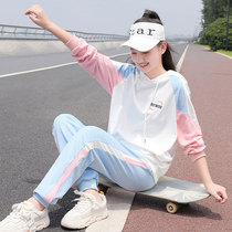 Junior High School Girls Sports Suit Summer Clothes Middle School Students New Girls Spring Clothing Sports Clothes Big Children College Wind Casual