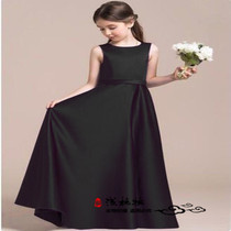 New purple black piano dress children princess dress violin performance host Orchestra Chorus Flower Children autumn and winter