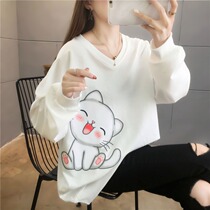 Pregnant women T-shirt long sleeve loose shirt Autumn Mid-length half-sleeve autumn summer Spring and Autumn Sweater