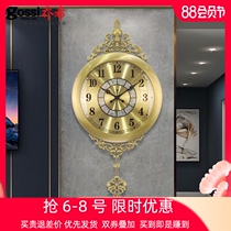 Light luxury pure copper European-style clock wall clock Living room household fashion modern simple hanging watch watch swing clock clock wall clock Wall clock wall clock wall clock wall clock wall clock wall clock wall clock wall clock wall clock wall clock