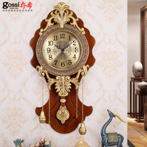 European pure copper wall clock living room home fashion clock mute creative wall watch American retro atmospheric clock clock clock