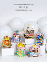 Ruo State Cai Xu Kun with cello robot music box Wooden educational toy Ice cream car creative gift