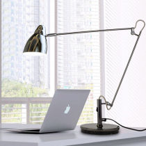 Brief metal office work study reading folding long arm table lamp bedroom bedside eye protection LED touch dimming