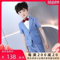 Childrens suit suit 2021 new boy dress suit small suit British style short-sleeved shorts suit performance suit