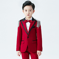 Childrens suit flower boy dress suit boy Korean handsome autumn dress three-piece fashion catwalk small suit