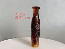 Antique antique amber country Collection of Qing Dynasty old Amber cigarette mouth