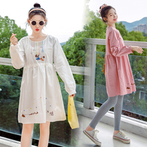 Pregnant women dress autumn fashion 2020 new foreign style clothes Net red tremor wear tide mother long sleeve skirt