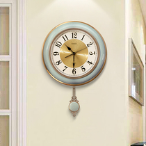 Ceramic silent clock wall clock living room decoration hanging watch home atmospheric clock American creative fashion simple clock