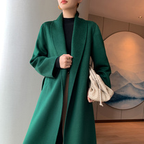 MAJE SRPKY double-sided water corrugated wool coat womens long knee 2021 autumn and winter New Coat