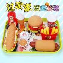 Childrens house combination set Boys and girls baby simulation mini hamburger ice cream donut toy