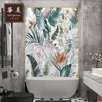 Creative tile bathroom toilet wall brick balcony toilet background wall Nordic brick toilet full porcelain antique brick