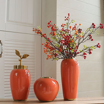 Creative orange vase living room flower arrangement flower arrangement arrangement flower several sets home bedroom study shop window decoration